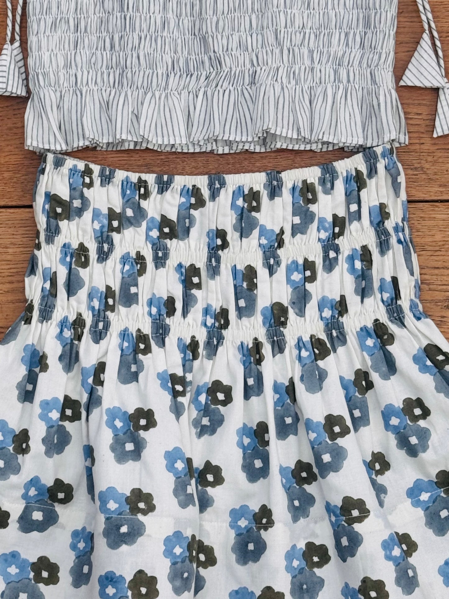 The Teen April Skirt - Blue/ Olive