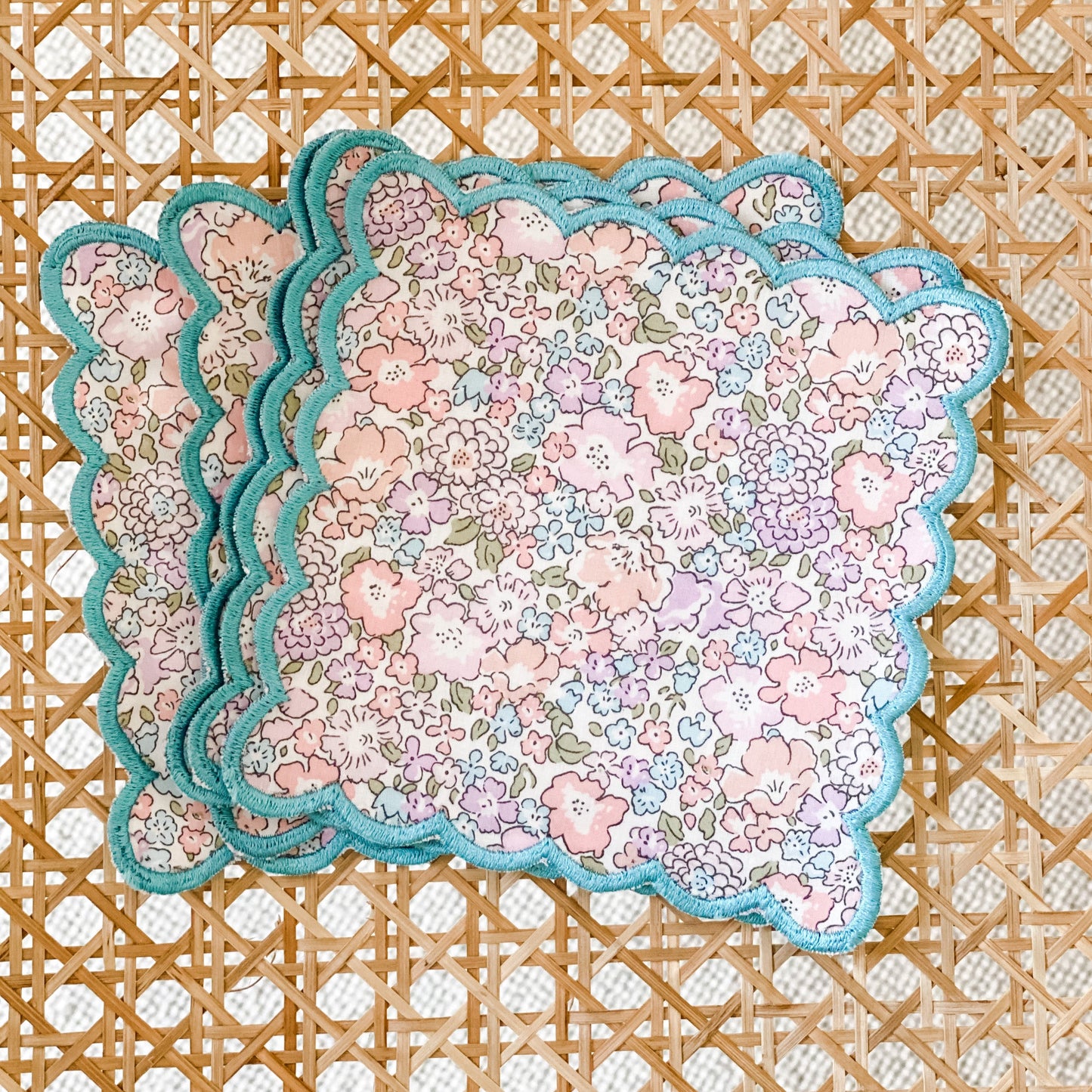 Six Michelle Pink Liberty of London Cocktail Squares