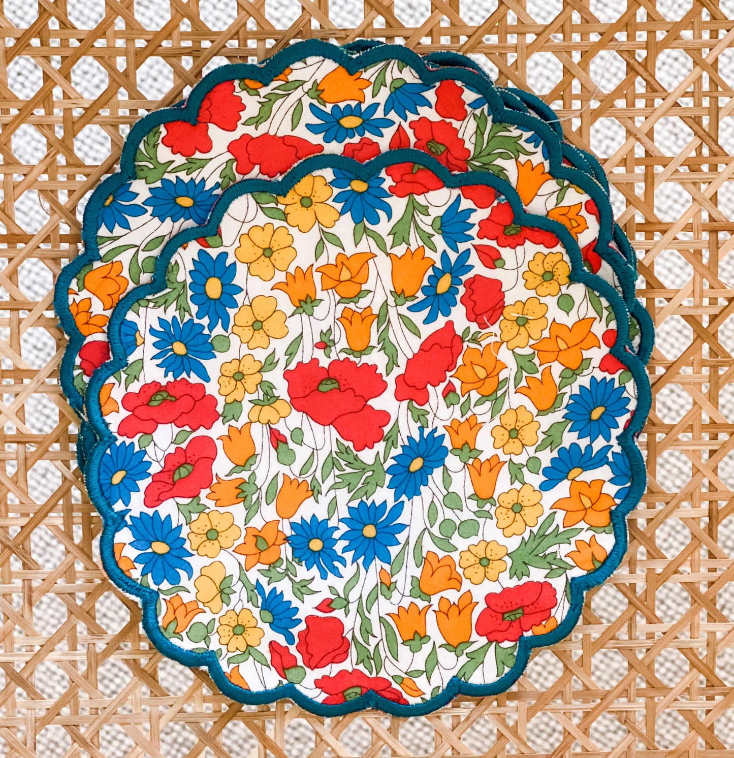 Six Poppy/ Daisy Liberty of London Cocktail Napkins