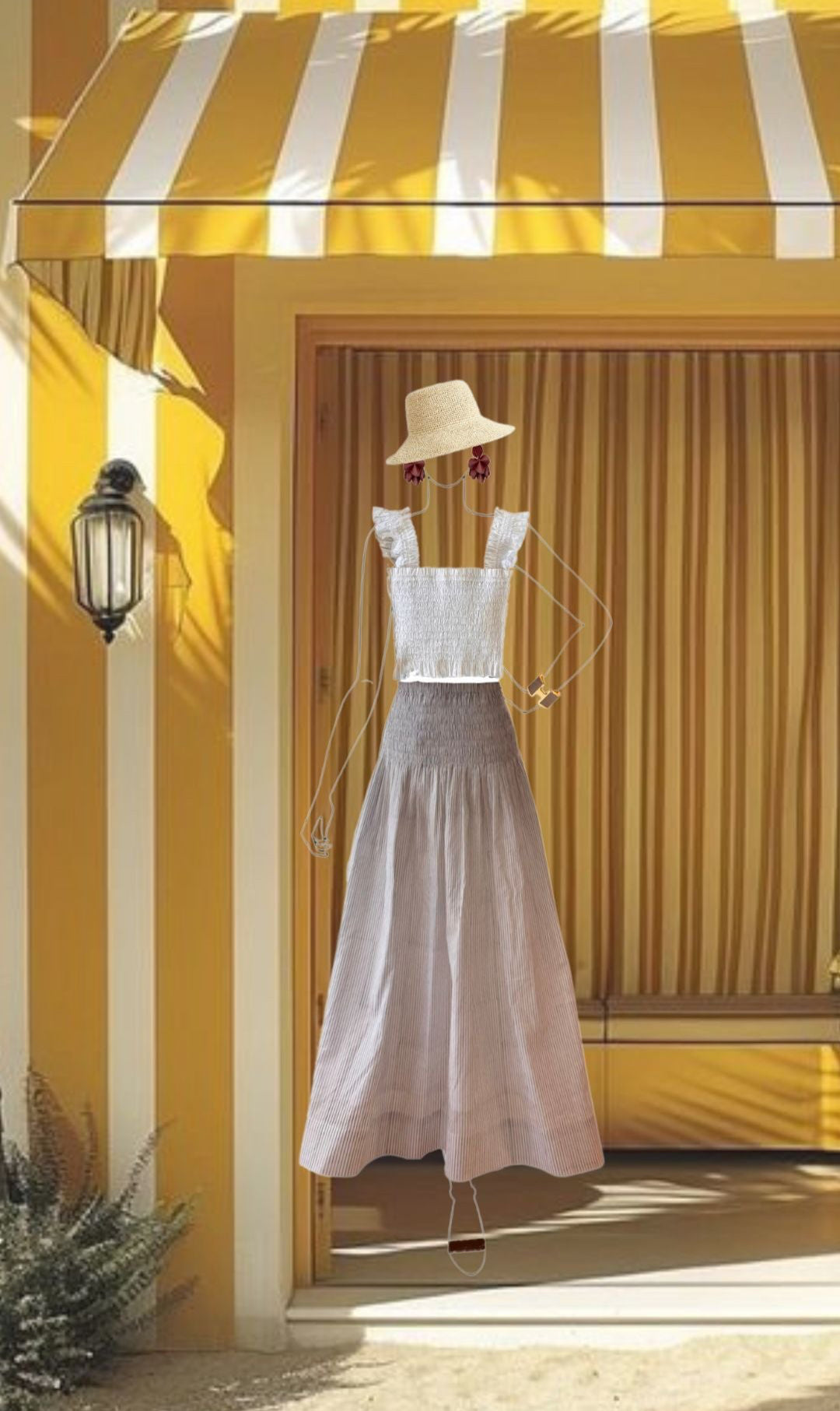 Jackie - Blue Pinstripes