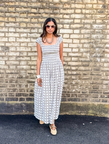 The Tilly Dress - Olive Cane