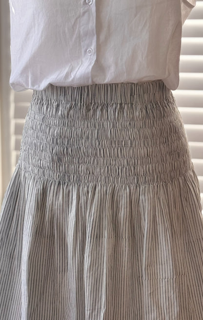 Jackie - Blue Pinstripes