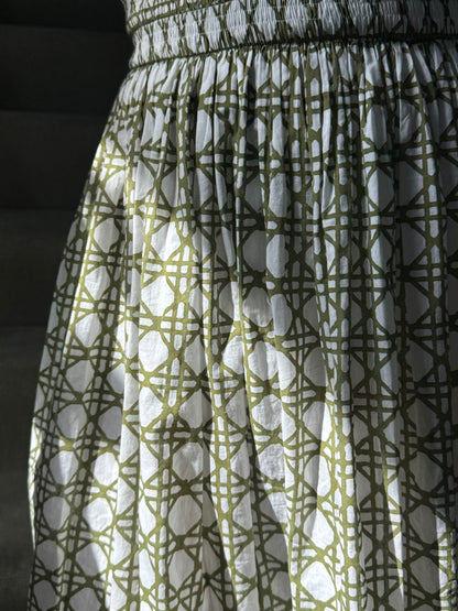 The Tilly Dress - Olive Cane