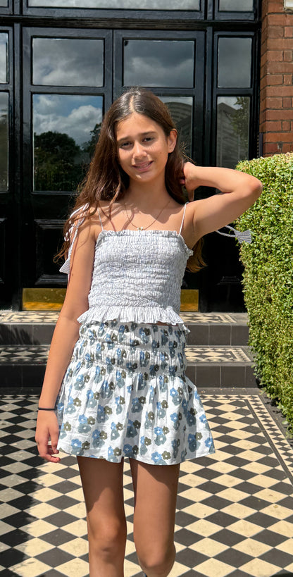 The Teen  April Skirt - Blue/ Olive