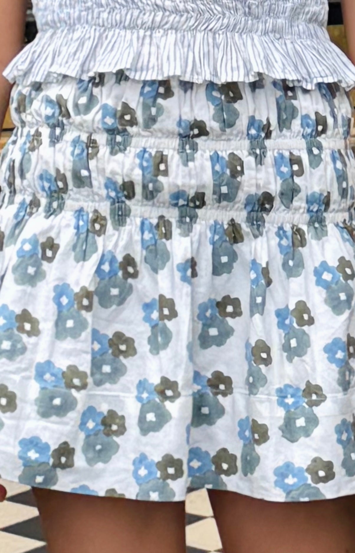 The Teen  April Skirt - Blue/ Olive