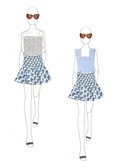 The Teen  April Skirt - Blue/ Olive