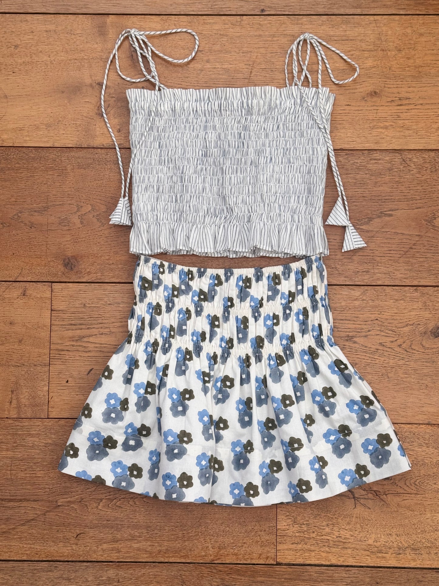 The Teen  April Skirt - Blue/ Olive