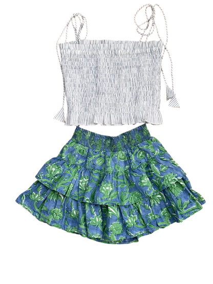 The Teen Summer Skort -Blue/ Green