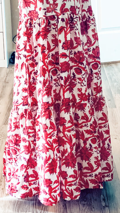 Georgia Dress - Red silk