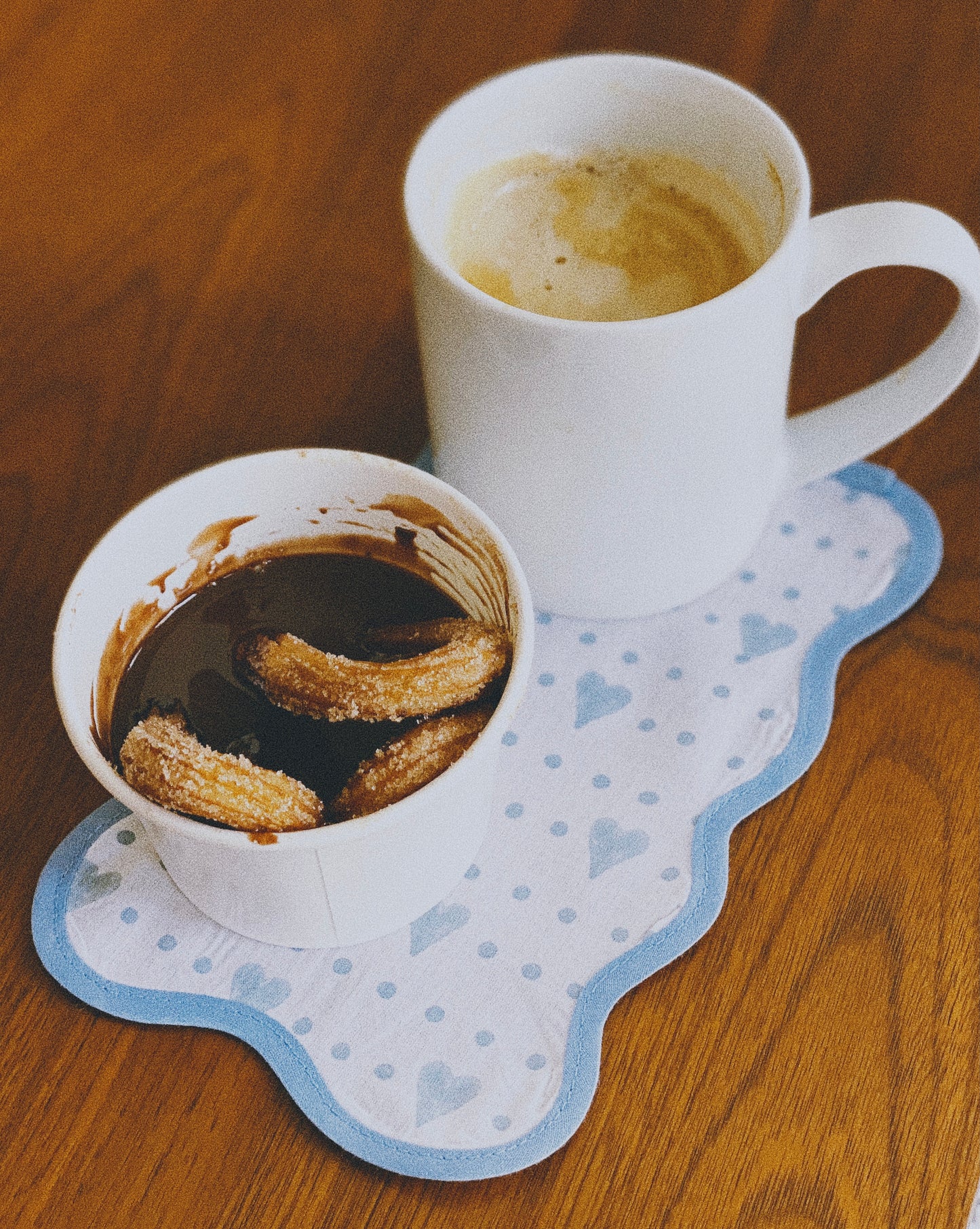Two Blue Heart cocktail napkins