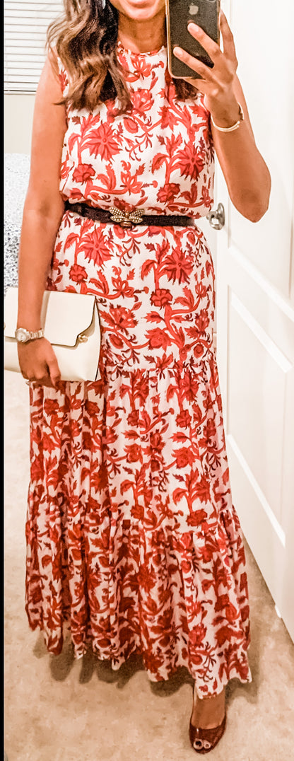 Georgia Dress - Red silk
