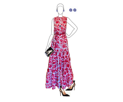 Georgia Dress - Red silk